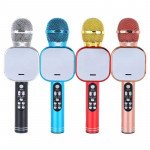 Wholesale Karaoke Microphone LED Light Mirror Screen Portable Bluetooth Speaker with Voice Changer Q009 (Black)