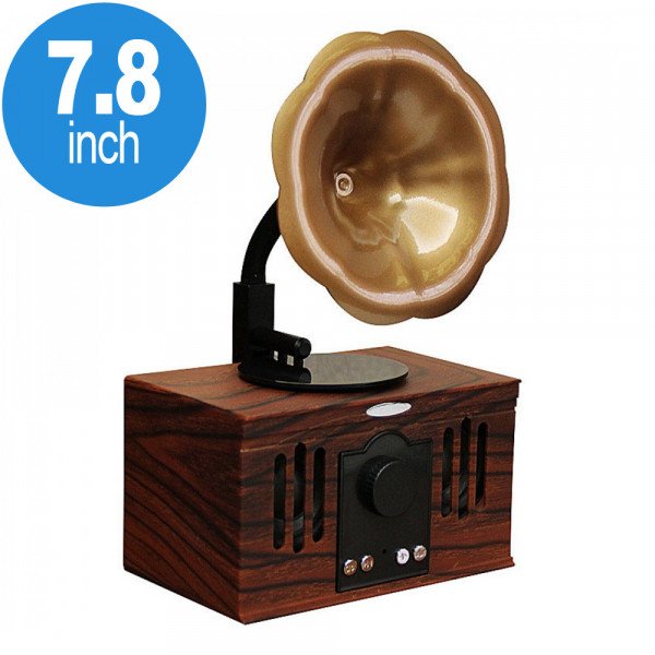 Wholesale Retro Classic Wooden Phonograph Recorder Player Design Portable Bluetooth Speaker B8 (Brown)