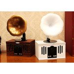 Wholesale Retro Classic Wooden Phonograph Recorder Player Design Portable Bluetooth Speaker B8 (Brown)