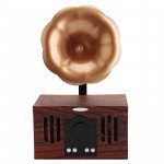 Wholesale Retro Classic Wooden Phonograph Recorder Player Design Portable Bluetooth Speaker B8 (Brown)