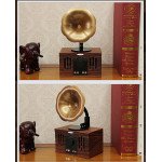 Wholesale Retro Classic Wooden Phonograph Recorder Player Design Portable Bluetooth Speaker B8 (Brown)