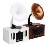 Wholesale Retro Classic Wooden Phonograph Recorder Player Design Portable Bluetooth Speaker B8 (Brown)