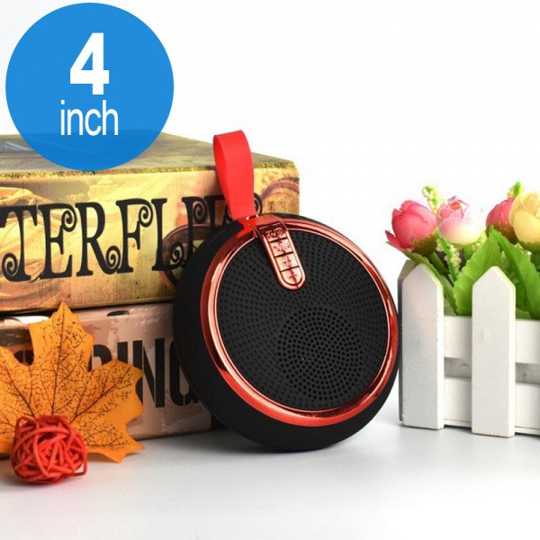 Wholesale Round Style Portable Bluetooth Speaker with Carry Strap BS119 (Red)