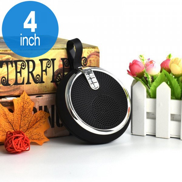 Wholesale Round Style Portable Bluetooth Speaker with Carry Strap BS119 (Silver)