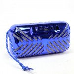 Wholesale Glossy Mesh Design Portable Bluetooth Speaker KMS101 (Blue)