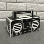 Wholesale Retro Boombox Artistic Design Portable Bluetooth Speaker with Handle MY810BT (Black)