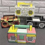 Wholesale Retro Boombox Artistic Design Portable Bluetooth Speaker with Handle MY810BT (Black)