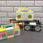 Wholesale Retro Boombox Artistic Design Portable Bluetooth Speaker with Handle MY810BT (Black)