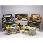 Wholesale Retro Boombox Artistic Design Portable Bluetooth Speaker with Handle MY810BT (Black)