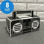 Wholesale Retro Boombox Artistic Design Portable Bluetooth Speaker with Handle MY810BT (Black)