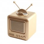 Wholesale Retro TV Design Heavy Bass Portable Bluetooth Speaker S117 (Gold)