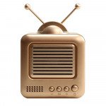 Wholesale Retro TV Design Heavy Bass Portable Bluetooth Speaker S117 (Gold)