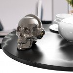 Wholesale Golden Tooth Glossy Skull Skeleton Portable Bluetooth Speaker with Stand Feature (Gold)