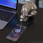 Wholesale Golden Tooth Glossy Skull Skeleton Portable Bluetooth Speaker with Stand Feature (Gold)