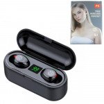 Wholesale TWS Wireless Bluetooth Headset Earbuds Premium Sound with Battery Display F9-34 for Universal Cell Phone And Bluetooth Device (Black)