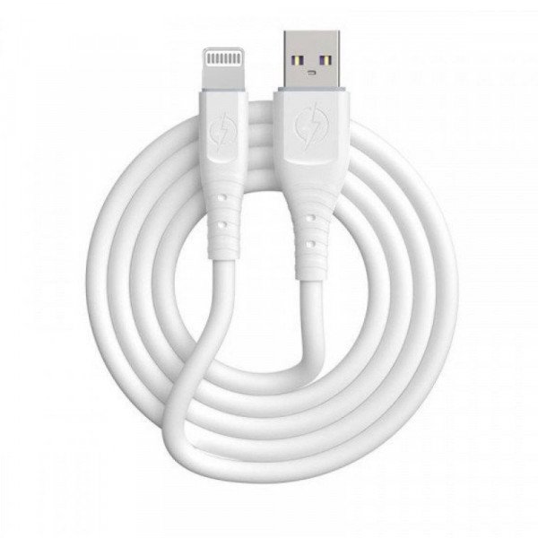 Wholesale IP Lighting Heavy Duty Strong Soft Flexible Silicone OD 5.0mm Charge and Sync USB Cable 10FT for Universal iPhone and iPad Devices 10FT (White)