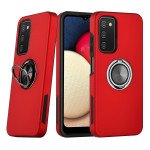 Wholesale Dual Layer Armor Hybrid Stand Ring Case for Samsung Galaxy A03s (USA), A02s (Red)